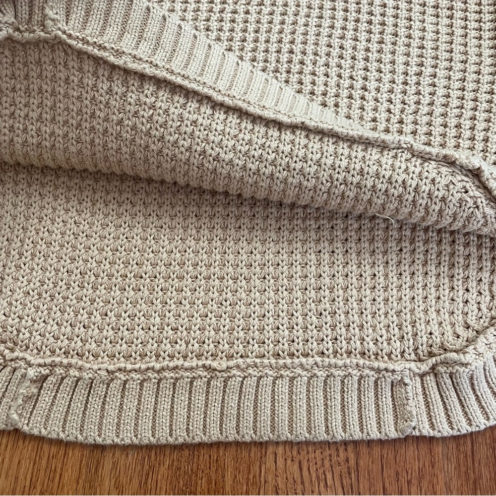 J. Crew Turtleneck cotton poncho in Sandy Beach sweater size S/M - Picture 12 of 16